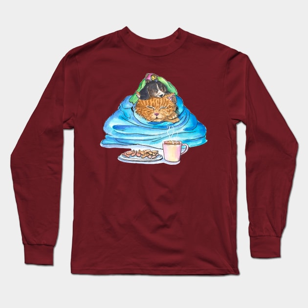 Cuddle Puddle Long Sleeve T-Shirt by sketchcadet